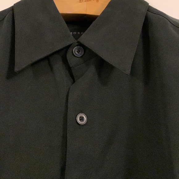 Washable 100% silk solid black sport shirt. Size medium - Picture 2 of 5